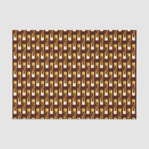 Papel De Seda Geométrico metálico Art Deco - Oro y chocolate