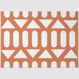 Papel De Seda Geométrico moderno blanco naranja