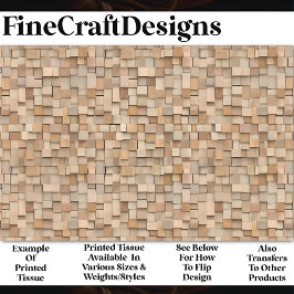 Papel De Seda Geométricos modernos bloques naturales de madera Z