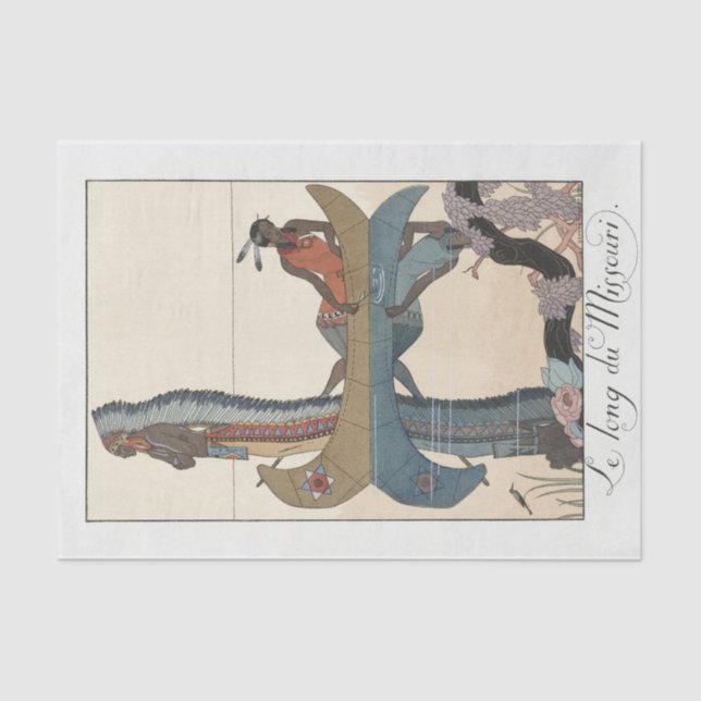 Papel De Seda George Barbier, nativo americano (Anverso)