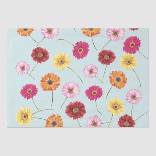 Papel De Seda Gerbera,pink,red,orange,yellow wrapping (Anverso)