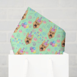 Papel De Seda German Shepherd Tissue Paper in Green