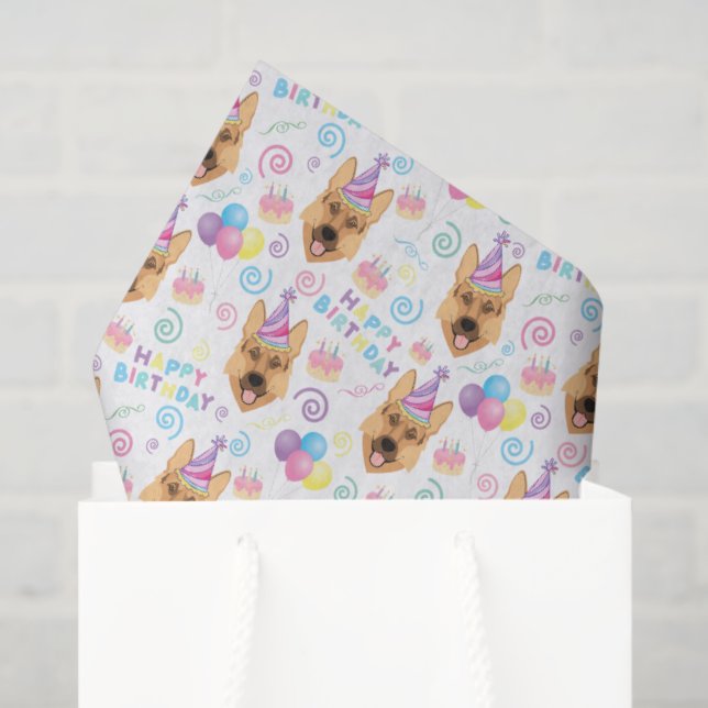 Papel De Seda German Shepherd Tissue Paper in White (Bolsa de regalo)