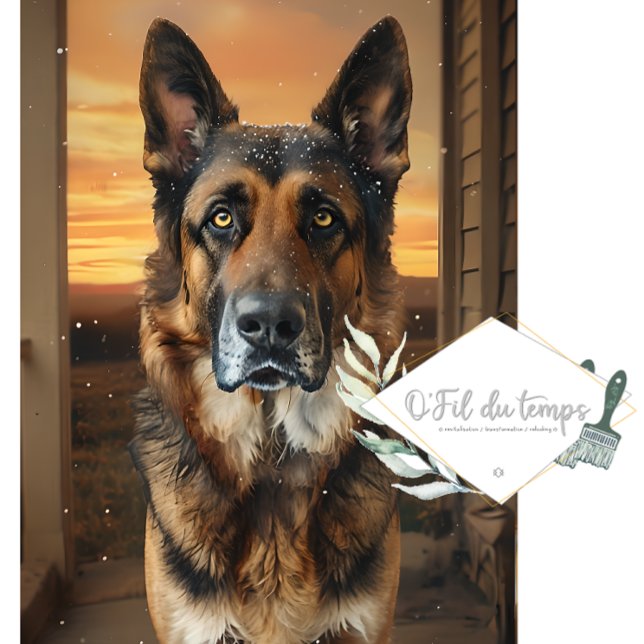 Papel De Seda German Sheppard on a porch - Decoupage Paper (Subido por el creador)