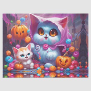 Papel De Seda Ghost Kittens Pumpkins Candy