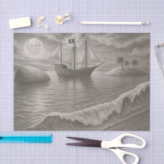 Papel De Seda Ghost Ship – Nautical Pirate (Artesanía)