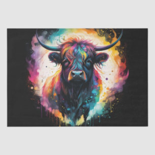 Papel De Seda Ghostly Grace: Vaca Highland espectral Holográfica