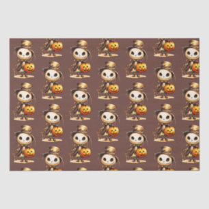 Papel De Seda Ghoul Top Hat Jack-o' Lantern Brown Halloween
