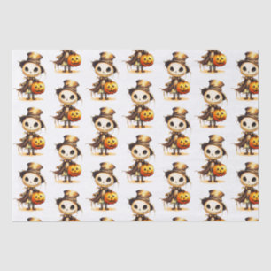 Papel De Seda Ghoul Top Hat Jack-o' Lantern White Halloween