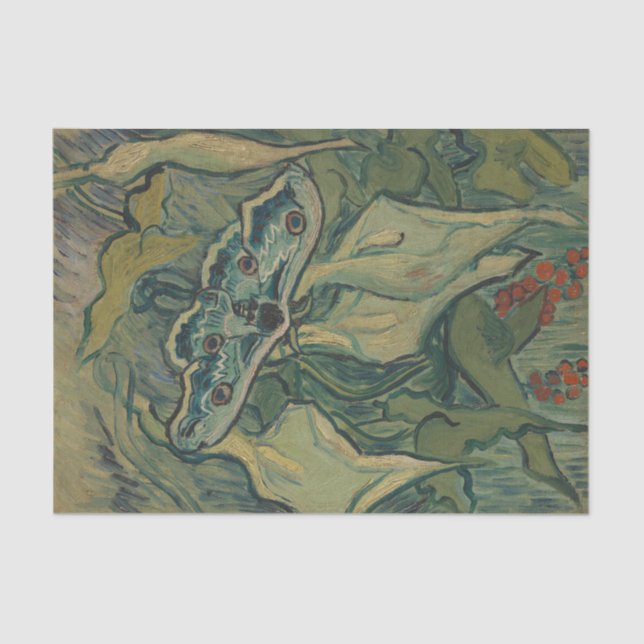 Papel De Seda Giant Peacock Moth (1889) de Vincent van Gogh (Anverso)