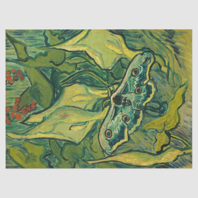 Papel De Seda Giant Peacock Moth de Vincent van Gogh (Anverso)