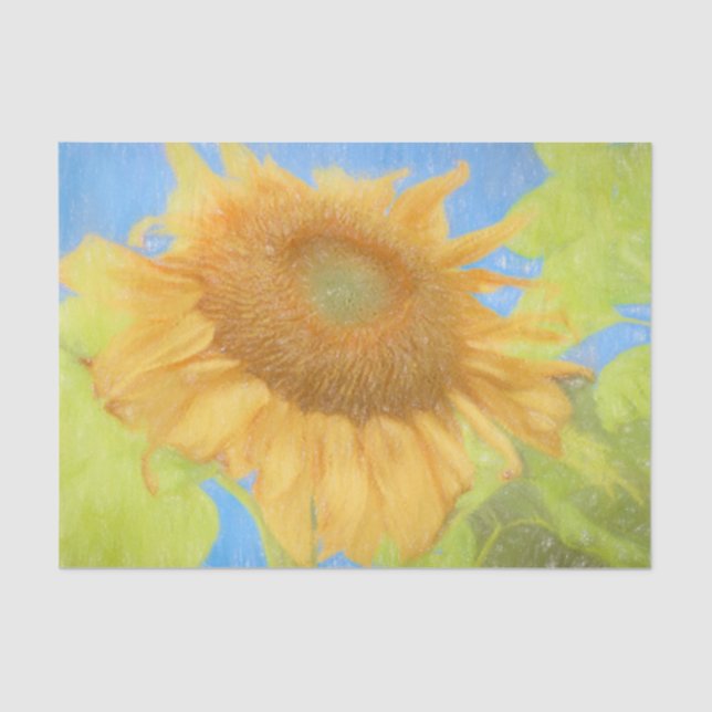 Papel De Seda Gigante Sunflower País Zuleta suave amarillo arte (Anverso)