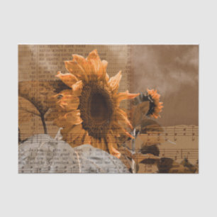 Papel De Seda Gigante Sunflower Rustic Country Hymn Music