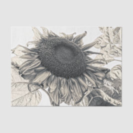 Papel De Seda Gigante Sunflower Vintage Sepia Decoupage Art
