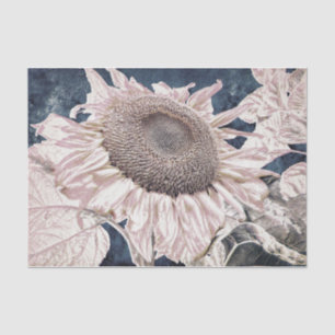 Papel De Seda Gigante Sunflowers Vintage Gray Sepia Decoupage