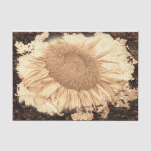 Papel De Seda Gigantes Vintage Sunflowers Pintado Rustic Vignett