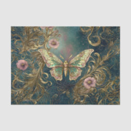 Papel De Seda Gilded Butterfly Garden - Art Nouveau Garden