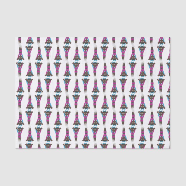 Papel De Seda Gimnasia Gimnasia Acrobacia Baile Recital Gimnasio (Anverso)