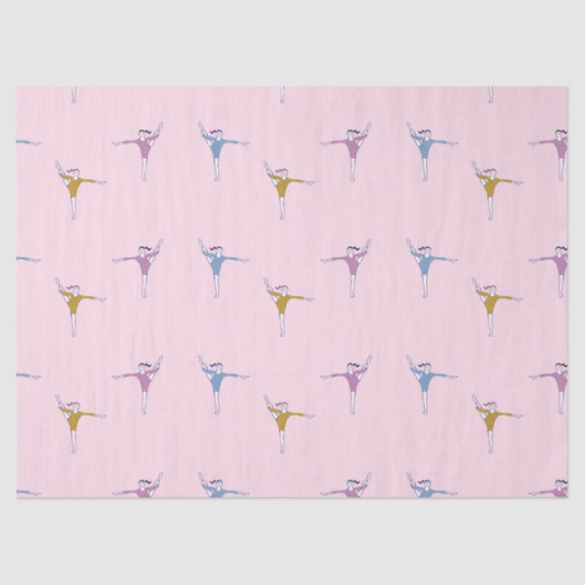 Papel De Seda gimnastas rosadas (Anverso)