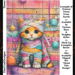 Papel De Seda Ginger Kitten y Fiestas Streamers ED4L Decoupage