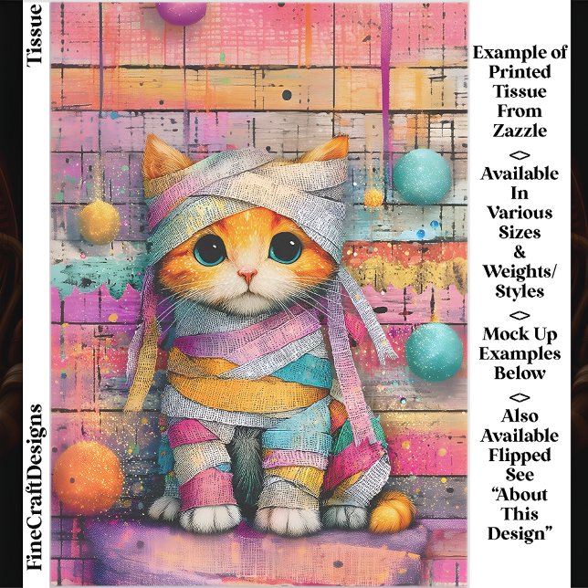 Papel De Seda Ginger Kitten y Fiestas Streamers ED4L Decoupage (Subido por el creador)