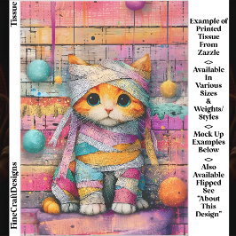 Papel De Seda Ginger Kitten y Fiestas Streamers ED4R Decoupage