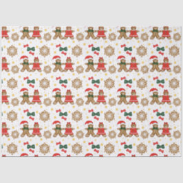 Papel De Seda Gingerbread Cookie Pattern Christmas Tissue Paper