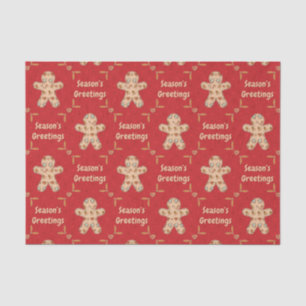 Papel De Seda Gingerbread Cutout Seasons Greetings