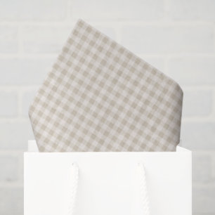 Papel De Seda Gingham a cuadros beige neutro rústico