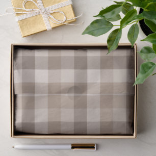 Papel De Seda Gingham a cuadros bronceado tierra neutral 