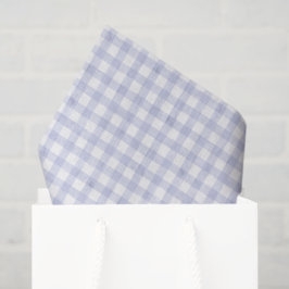 Papel De Seda Gingham Azul Aquarela