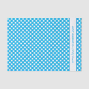 Papel De Seda Gingham Azul Texto Personalizado