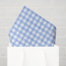 Gingham azul y blanco de acuarela
