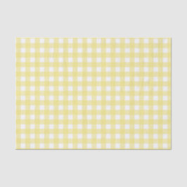 Papel De Seda Gingham blanco y amarillo pálido