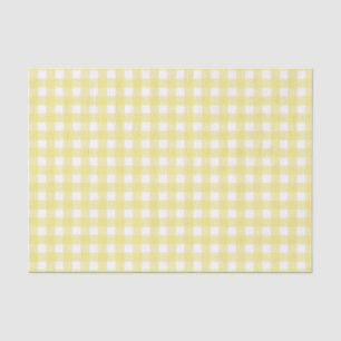 Papel De Seda Gingham blanco y amarillo pálido