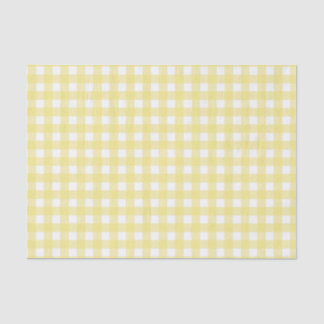Papel De Seda Gingham blanco y amarillo pálido