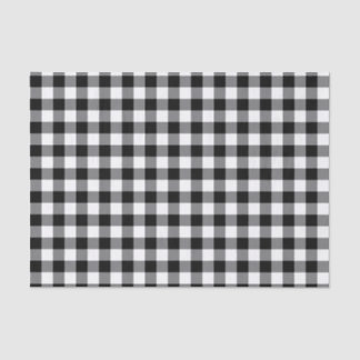Papel De Seda Gingham Blanco Y Negro