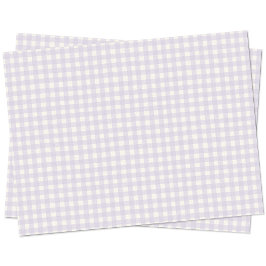 Papel De Seda Gingham Check Pastel Lilac Purple Cream