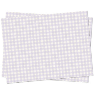 Papel De Seda Gingham Check Pastel Lilac Purple Cream
