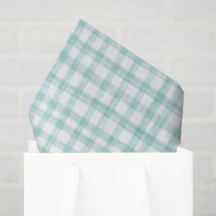 Papel De Seda Gingham Moderno Cute Green Preppy