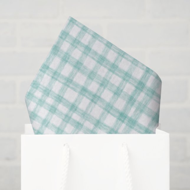 Papel De Seda Gingham Moderno Cute Green Preppy (Bolsa de regalo)