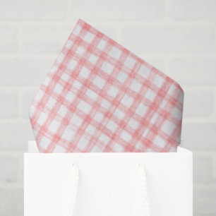 Papel De Seda Gingham Moderno Cute Rojo Preppy Blanco