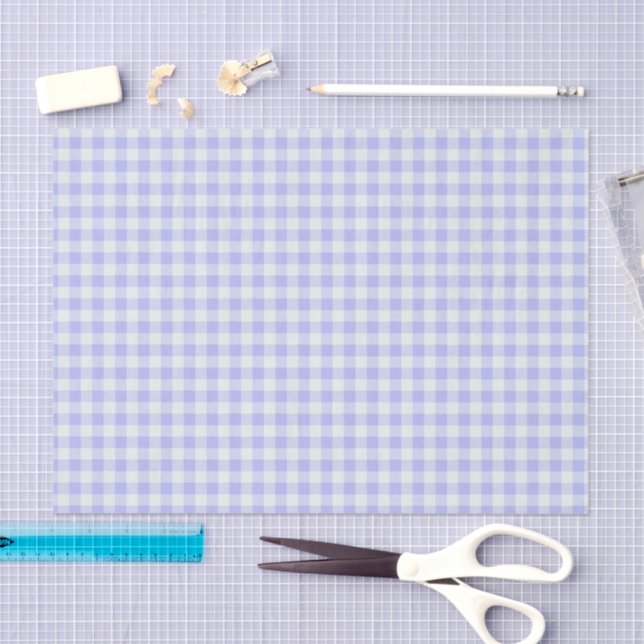 Papel De Seda Gingham púrpura y blanca (Artesanía)