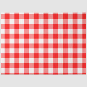 Papel De Seda Gingham Rojo Brillante Personalizado