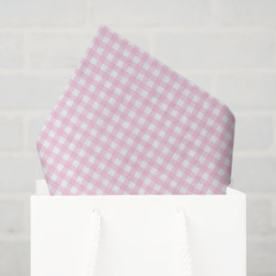 Papel De Seda Gingham rosa y blanco