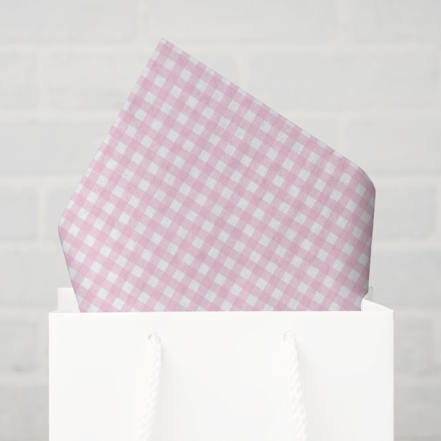 Papel De Seda Gingham rosa y blanco (Bolsa de regalo)