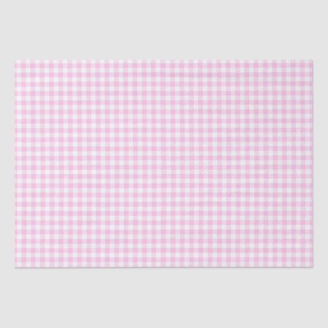 Papel De Seda Gingham rosa y blanco (Anverso)