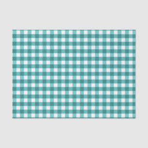 Papel De Seda gingham verde azulada