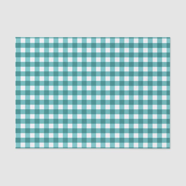 Papel De Seda gingham verde azulada (Anverso)