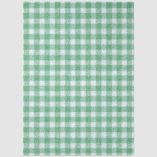 Papel De Seda Gingham Verde Menta